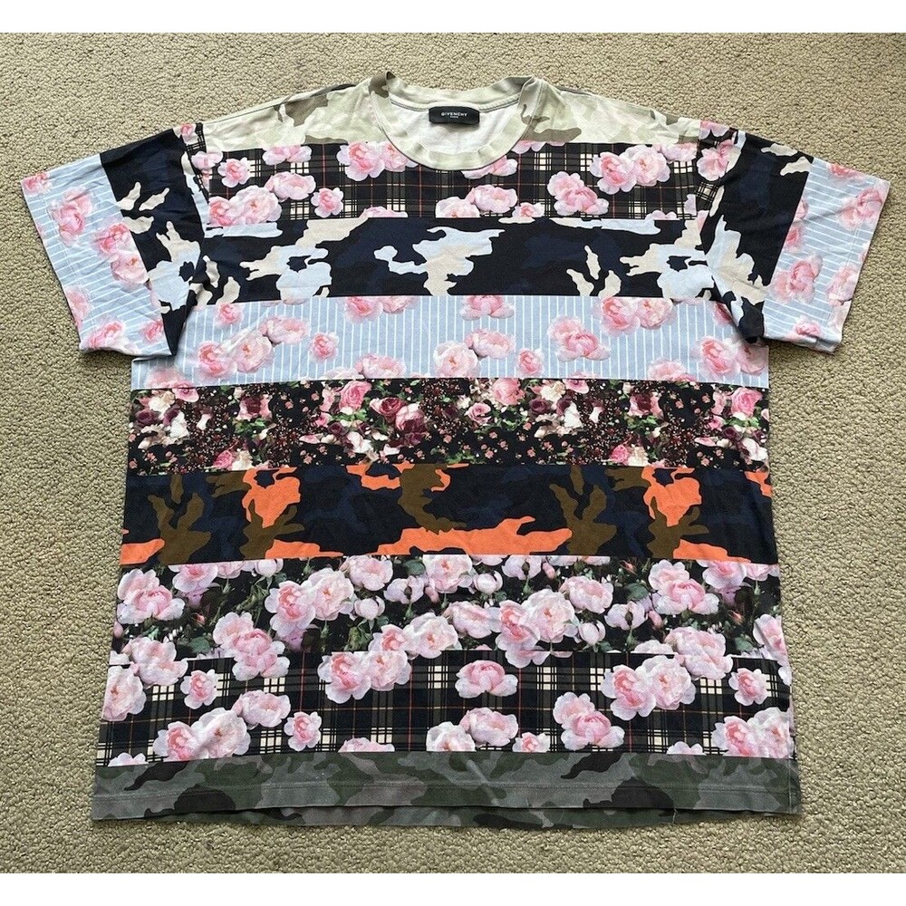 Givenchy Multi Floral Camo T-Shirt by Riccardo Tisci sz L SS14 Rare Cuban